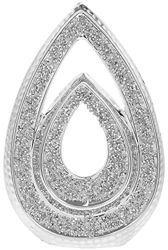 LP Stilvolle silberne Doppeltropfen mit zerdrückten Diamanten, dekorative Skulptur Ornament