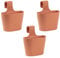ENGELLAND 3 x Blumentopf zum Auf-Hängen, Geländertopf, Rotbraun, Hängetopf, Balkon-Kasten, oval, Übertopf, Pflanzkasten, mit Wasserspeicher/Wasserauffangschale, 2,8 Liter