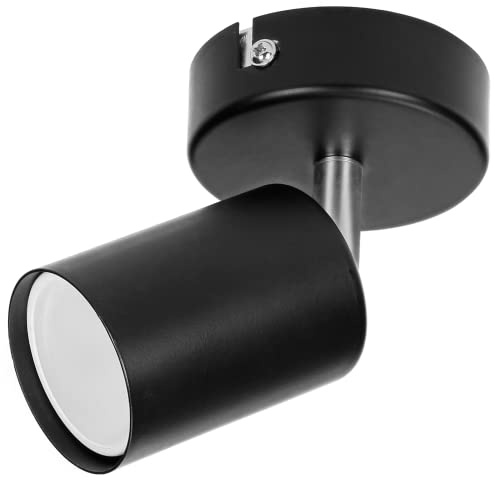 Adviti DOA SP 1 Strahler Deckenleuchte und Wandleuchte Spot GU10 IP20 (Glühbirne separat gekauft) (Schwarz)