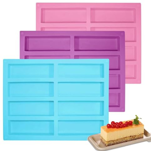 3 Stück Schmale Rechteckige Silikonformen, Energieriegel Maker Backform, Müsliriegel Silikonformen, Geeignet für die Kuchenherstellung