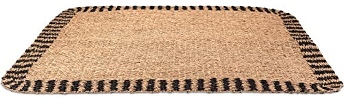 Decorasian Teppich geflochten aus Seegras - rechteckig 120cm x 90cm - Boho Vorleger aus Naturfaser in Sisal BZW. Jute Optik
