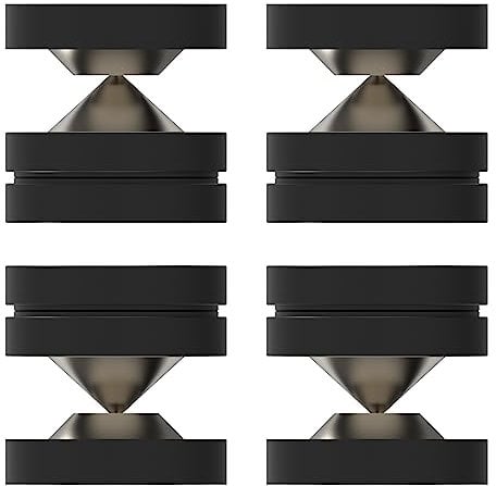 YuanYong Lautsprecher Spikes 4 Sets 39mm×39mm Lautsprecherfüße mit POM Edelstahl-Lautsprecherpads HiFi Geräte Füße für HiFi-Lautsprecher, Subwoofer, Audioverstärker, DAC und CD-Player (Schwarz)