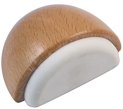 Gedotec Türstopper Holz mit weichem Dämpfer - Buche | BOB | 1 Stück Premium Tür Stopper aus Vollholz | Türstopper Boden selbstklebend | Türstopper klein für Zimmertüren | door stop Bodentürpuffer