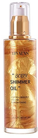 Go Ho Schimmerndes Körperöl, feuchtigkeitsspendend, lichtschimmernd, leuchtend, nicht klebriger Körper-Luminizer, glattes Flüssigkeitsspray für den Sommer (2.8 Fl Oz, #2 Gold)