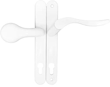 Avocet White Lever Pad 92mm PZ Inline Door Handle 200mm Fix R/H