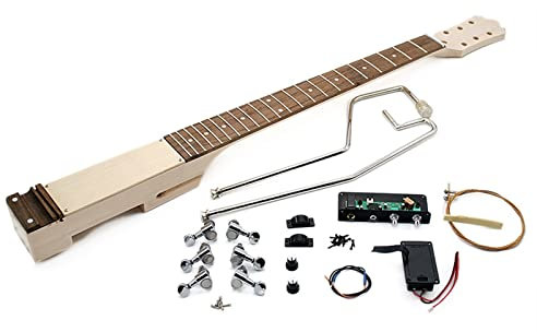 Silent Wood E-Gitarren-Reise-DIY-Kombi-Set, Ahorn-Palisander, Geeignet Für Anfänger Für Üben DIY Bausatz E-Gitarre