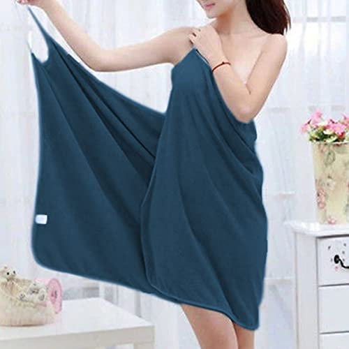 Hilai Badetücher, Badetuch Frauen tragbares Badetuch Schnell trocken tragbarer Spa -Handtuch Bademantel Weiches Strandhandtuchkleid für Frauen Marine Blau