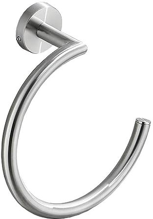 Stilvolle nordische gebürstete Silber Runde Handtuchring Edelstahl Hand und Handtuch Kleiderbügel Wand hängen Ring