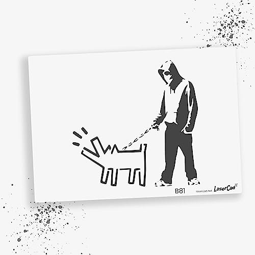 LaserCad Schablonen BANKSY Streetart (B081, Choose Your Weapon, DIN A2) Stencil für Graffiti, Airbrush, Kunst, Deko, zum Malen