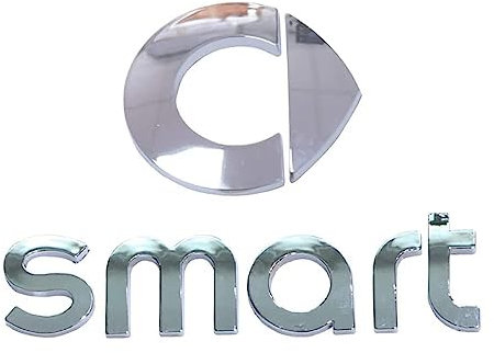 abrupt Logo Auto Emblem für Smart Fortwo Forfour, Abzeichen Logo Buchstaben Wort Emblem Aufkleber, Zeichen Emblem Logo Abzeichen Sticker Abziehbilder,A Silver