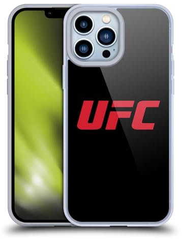 Head Case Designs Officially Licensed UFC Black Red Logo Gel Case [Military Grade Protection] Compatible with Apple iPhone 13 Pro Max and Compatible with MagSafe