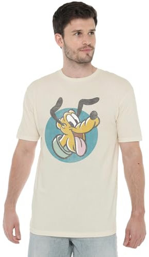 Cotton Soul Disney Mickey & Friends Pluto Unisex T Shirt, Natural, XX-Large