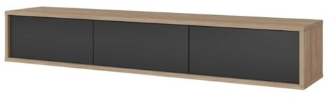 PRICE FACTORY just for you Meuble TV 180 cm Collection MAANUM Couleur chêne Clair et Gris
