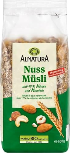 Alnatura Bio Nuss Müsli mit 17% Nüssen & Mandeln, 0,5 kg