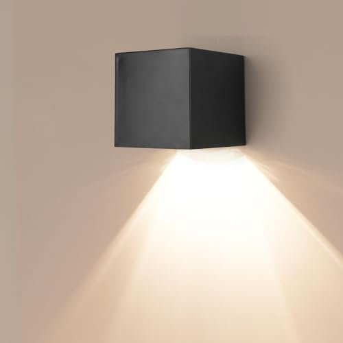 Kinberry Solar Wall Light Outdoor - Down Lights Solar Light Color Adjustable for Outdoor LED Lighting Waterproof Wall Light Wall Wireless Waterproof Fence Lighting for Path Garage