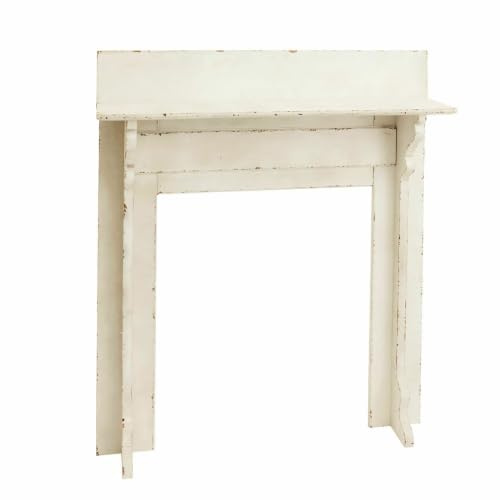 Loberon Kaminkonsole Cessieu, antikweiß | Landhausstil, Bezaubernder Vintage-Look, Nostalgischer Charme, Dekoration, Dekoobjekt, Tannenholz, Eisen