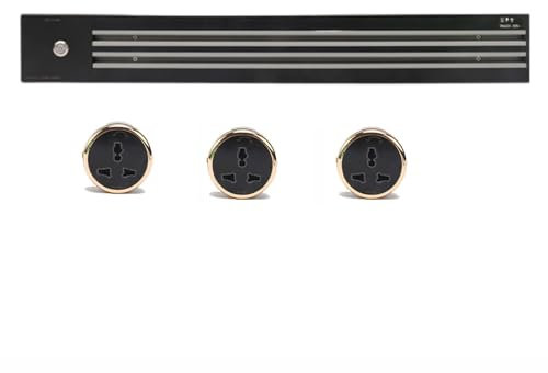 Regleta de enchufes de pared con módulo de enchufe deslizante y riel inteligente de superficie para hogares u oficinas modernas,Black-60cm