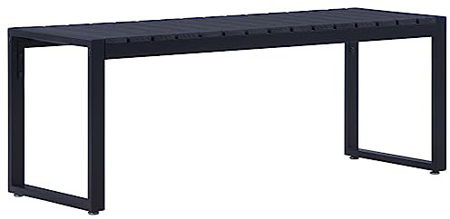 Gecheer Gartenbank Garten Terrasse Balkon Bank Balkonbank Gartenmöbel Sitzbank Balkonbank 120,5 cm PS-Platte Schwarz