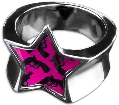 viva-adorno Edelstahl Damen Ring Stern Buntes Motiv Animal Print Muster Fingerring Rockabilly RS46, Pistolen Gr. 56