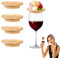 Weinglas Topper,Wine Glass Charcuterie Topper Bamboo,Wine Glasses Topper Appetizer Plates Set 4,Board Topper Holz Rund,Hölzerner Weinglas Aufsatz Untersetzer für Vorspeisenteller,Desserts,Partys