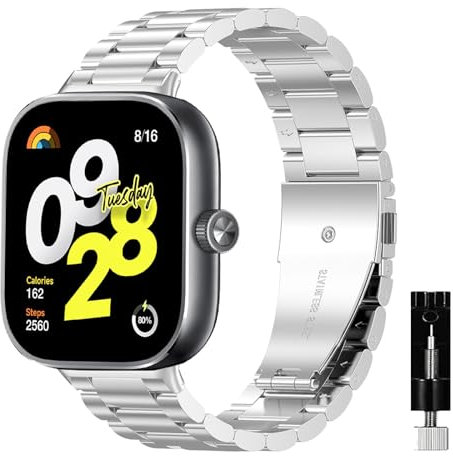 NicMool Cinturino in Metallo per Xiaomi Redmi Watch 5/4, Mi Band 9/8 Pro - Braccialetto in Acciaio Inossidabile