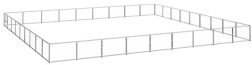Outdoor Dog Enclosure, Large Steel Dog Kennel with Lock, 354.33 X 354.33 X 27.56in, Heavy Duty Chain Link Dog Kennel with Cover Roof, Ideal Present for Pet