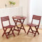 TAO ONE Bistroset 3-Teilig, Rot, Balkonset 2 Stühle 1 Tisch, Balkonmöbel Klappbar, für den Innen- und Außenbereich mit Rückenlehne, Klappbares Terrassenmöbel-Set für Balkon, Garten, Schwimmbad