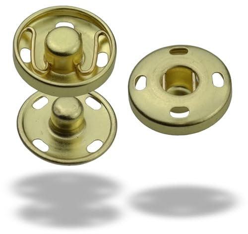 Druckknöpfe zum Aufnähen 20 Paare - S-Feder 8 mm bis 25 mm Druckknopf zum Annähen Snaps Button viele Farben (Gelb, 10 mm)