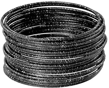 MILAKOO 20PCS Punk Chunky Stackable Layered Cable Armbänder Schwarz texturiert Boho Armreif für Frauen Männer