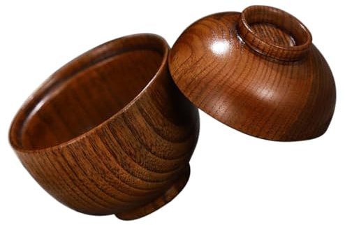 PRETYZOOM Cuenco De Cocina De Madera Cuenco Tradicional Japonés Plato De Arroz Exquisito Tazón De Servicio De Alimentos Tazones De Arroz Japones Tazones De Sopa Con Tapa Light Brown