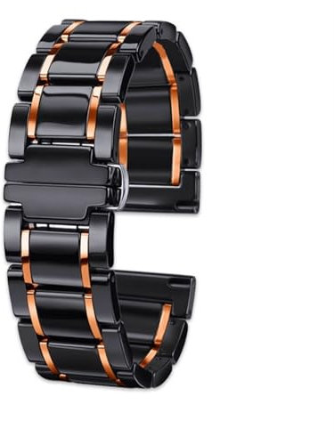THBGTCNQ Keramik-Uhrenarmband 20 22 mm Ersatzarmband for Smartwatch Quarzuhr Herren Damen Universal-Uhrenzubehör(Black-RG,20mm)