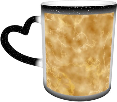 DOHXQM Mug magique - Mug à changement de couleur,Tasse à Café,revêtement thermique,330ml - Idée cadeau pour femmes & hommes,Marbre, Granit nuageux, Naturel, Cristal, Formation rocheuse, Motif