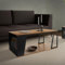 ML-Design Couchtisch 110x55x45 cm, Braun in Eiche-Rustikal, Sofatisch aus Holz, Wohnzimmertisch mit Stahlgestell und 2 Ablagen, Beistelltisch mit Zeitschriftenfach, Metall Kaffeetisch für Wohnzimmer