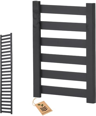 Jardinière avec treillis en bois pour le jardin, le balcon, la terrasse, le jardin surélevé avec bac de 18L en plastique pour plantes (horizontal anthracite, treillis supplémentaire 36x50)