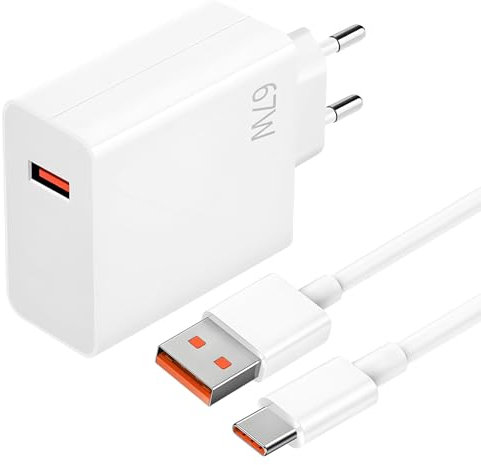 67W Chargeur Rapide pour Xiaomi et Câble USB C 1.5m, Adaptateur Secteur pour Redmi Note 14 13T/13/13 Pro/12/13/9/9 Pro/11/11S/8 Pro/10 Pro/10S/9T/9S, Chargeur pour Xiaomi Original USB C Câble
