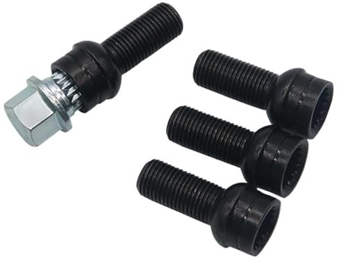 VBNYBA Radnabenmuttern Kompatibel Mit VW Für Golf Für J&etta Für Beetle Für Passat 4 Stück Radnabenmuttern M14 X 1,5 X 27,5 Auto-Stahlfelgen Bolzen Schlüsselschloss Radmuttern-Set 8D0601139F