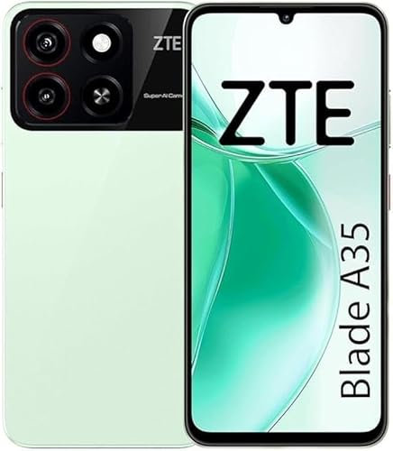 ZTE Smartphone Blade A35 RAM 6GB (2GB+ 4GB Ram fusion)+ Memoria 64 GB - Andoid 14 Go - Verde trifoglio