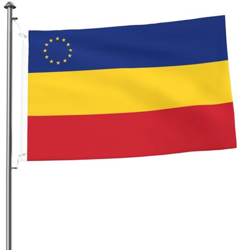 Bandiera della minoranza rumena in Serbia Bandiere per esterni 2x3 piedi, bandiera bifacciale resistente per casa, cortile, festival, decorazioni da giardino, bandiera di benvenuto