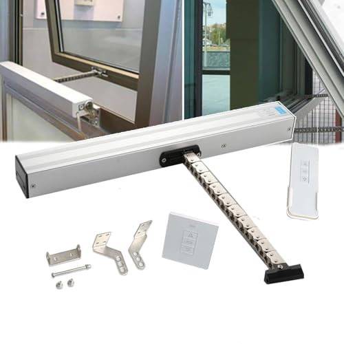 FDSDRGI Elektrischer Fensterheber-Antrieb (24V), Elektrischer Fensterheber-Antrieb, Doppelkette/Geräuscharm, 400N Schließkraft/Diebstahlsicher, Hub 300-1000mm, Mit Fernbedienung + Schalter,600mm