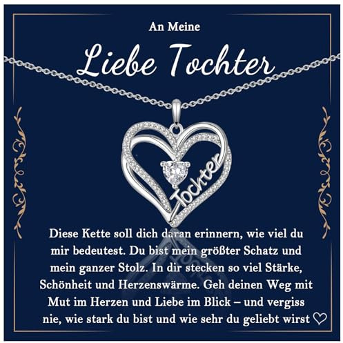 EYQV Geschenk für Frauen, Kette mit Gravur für Mama Oma Tochter Tante Ehefrau, Geschenke zum Geburtstag Muttertag Weihnachten Valentinstag Jahrestag Kommunion Abschluss