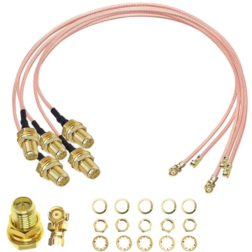 AmiCera 5 Stück 8 Zoll SMA auf IPX Kabel, RP-SMA Buchse zu UFL IPX Koaxialadapter RG178 Pigtail Koaxialkabel, 20cm WLAN Antennen Verlängerungskabel für Wireless Router Netzwerkkarten PCI Modul