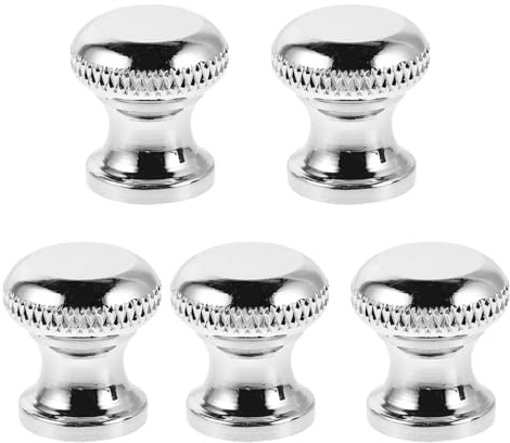 FUNNETOYU 5pcs Manual Pepper Mill Knob Replacement Set for Pepper Mills Grinders, Copper Material Silver Finish, Easy to Clean Surface and Effortless Installation, for Kitchen Use
