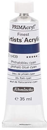 Schmincke – PRIMAcryl® - feinste Künstler-Acrylfarben, Phthaloblau cyan - 35 ml