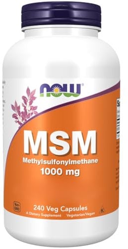 Now Foods, MSM, 1.000mg, 240 Vegan Capsules, Lab-Tested, Sulphur, Gluten Free, SOYA Free, Vegetarian