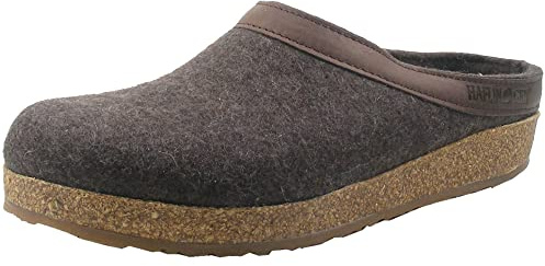 HAFLINGER Grizzly Torben 713001 Damen Herren Hausschuhe Pantoffeln Wolle, Größe:46 EU, Farbe:Braun