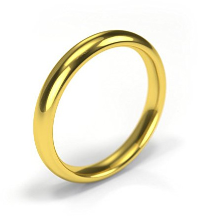 18ct Yellow Gold Wedding Ring - Premium Quality Court 3mm Band - Handmade in the UK - For Men and Women - UK Specialist In Wedding Rings and Bands