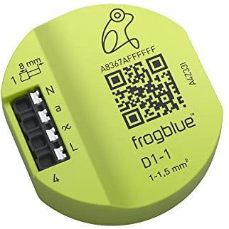 frogblue Dimmer - frogDim1-1 - Multifunktionaler 1-Kanal Dimm-Aktor mit 1 Ausgang zum smarten Dimmen/Schalten von Licht und 1 Eingang zur Abfrage von Tastern und Schaltern (110-240 V~)