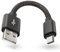 Mobilefox USB 3.1 Typ-C auf 2.0 USB 12cm Ladekabel Kurz Kabel Stecker Anschluss Laden & Synchronisieren passend für Samsung Galaxy S23 S23+ S22 S21 S20 S20+ Ultra S10 S10+ S10e S9 S8 Plus schwarz