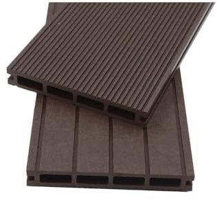 HOME DELUXE - WPC Terrassendielen SAMANA - Dunkelbraun, 10m² - Inkl. Unterkonstruktion und kompl. Zubehör I Terrassenboden Poolumrandung Balkonbelag