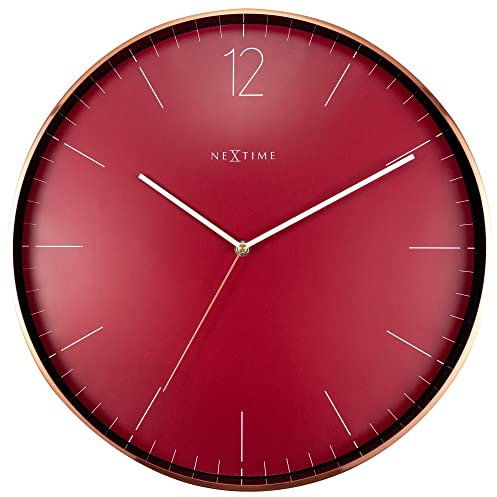 NeXtime 3258RO Wanduhr, Aluminium, Rot, 40cm